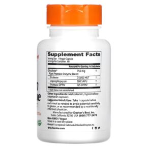 Thực phẩm bổ sung Doctor's Best Gluten Rescue with Glutalytic 60 Veggie Caps 753950004016