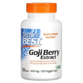 Thực phẩm chức năng Doctor's Best Goji Berry Extract 600 mg 120 Veggie Caps 753950001534