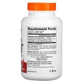 Thực phẩm bổ sung Doctor's Best High Absorption CoQ10 with BioPerine 100 mg 360 Veggie Caps 753950004054