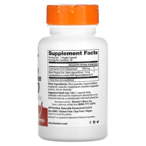 Thực phẩm bổ sung Doctor's Best High Absorption CoQ10 with BioPerine 100 mg 60 Veggie Caps 753950000698