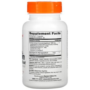 Thực phẩm bổ sung Doctor's Best High Absorption Curcumin 500 mg 120 Capsules 753950001077
