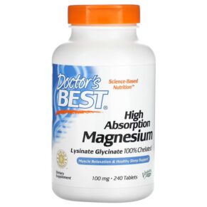 Thực phẩm chức năng Doctor's Best High Absorption Magnesium 100 mg 240 Tablets 753950000872