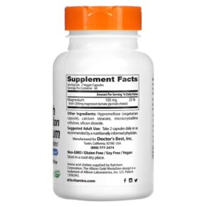 Doctor's Best High Absorption Magnesium 52.5 mg 120 Veggie Caps 3 Thực phẩm bổ sung Doctor's Best High Absorption Magnesium 52.5 mg 120 Veggie Caps 753950005655