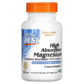 Thực phẩm chức năng Doctor's Best High Absorption Magnesium 52.5 mg 120 Veggie Caps 753950005655