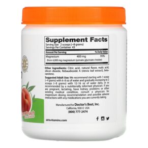 Thực phẩm bổ sung Doctor's Best High Absorption Magnesium Powder Sweet Peach 12.3 oz (347 g) 753950005181