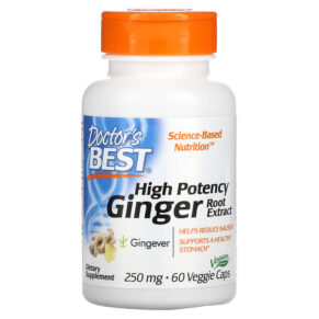 Thực phẩm chức năng Doctor's Best High Potency Ginger Root Extract 250 mg 60 Veggie Caps 753950005693