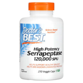 Thực phẩm chức năng Doctor's Best High Potency Serrapeptase 120.000 SPU 270 Veggie Caps 753950003071