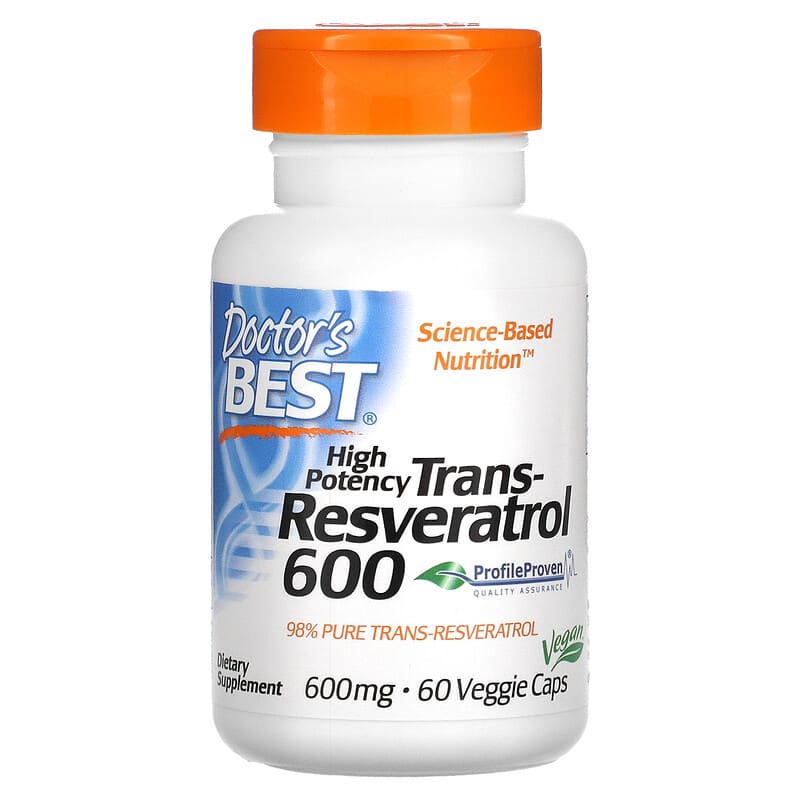 Doctor's Best High Potency Trans-Resveratrol 600 600 mg 60 Veggie Caps 8 Thực phẩm chức năng Doctor's Best High Potency Trans-Resveratrol 600 600 mg 60 Veggie Caps 753950004160