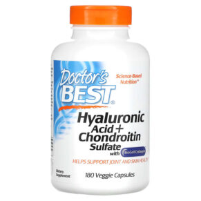 Thực phẩm chức năng Doctor's Best Hyaluronic Acid + Chondroitin Sulfate with BioCell Collagen 180 Veggie Capsules 753950002289