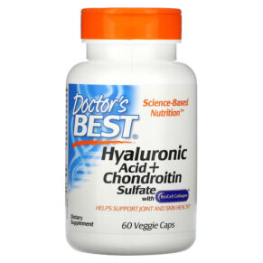 Thực phẩm chức năng Doctor's Best Hyaluronic Acid + Chondroitin Sulfate with BioCell Collagen 60 Veggie Caps 753950001466
