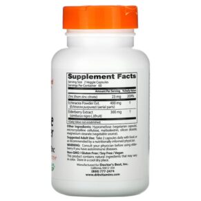 Thực phẩm bổ sung Doctor's Best Immune Booster with Echinacea Elderberry & Zinc 120 Veggie Caps 753950005211