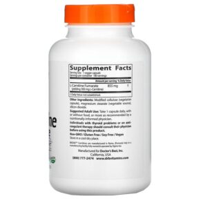 Thực phẩm bổ sung Doctor's Best L-Carnitine Fumarate with Biosint Carnitines 855 mg 180 Veggie Caps 753950001541