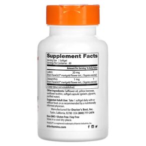 Thực phẩm bổ sung Doctor's Best Lutein with FloraGlo Lutein 20 mg 60 Softgels 753950001923