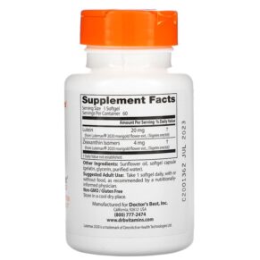 Thực phẩm bổ sung Doctor's Best Lutein with Lutemax 2020 20 mg 60 Softgels 753950003699