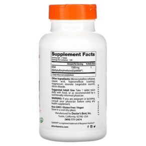 Thực phẩm bổ sung Doctor's Best MSM with OptiMSM 1.500 mg 120 Tablets 753950000971