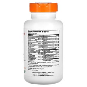 Thực phẩm bổ sung Doctor's Best Multi-Vitamin with Vitashine D3 and Quatrefolic Iron Free 90 Veggie Capsules 753950003002