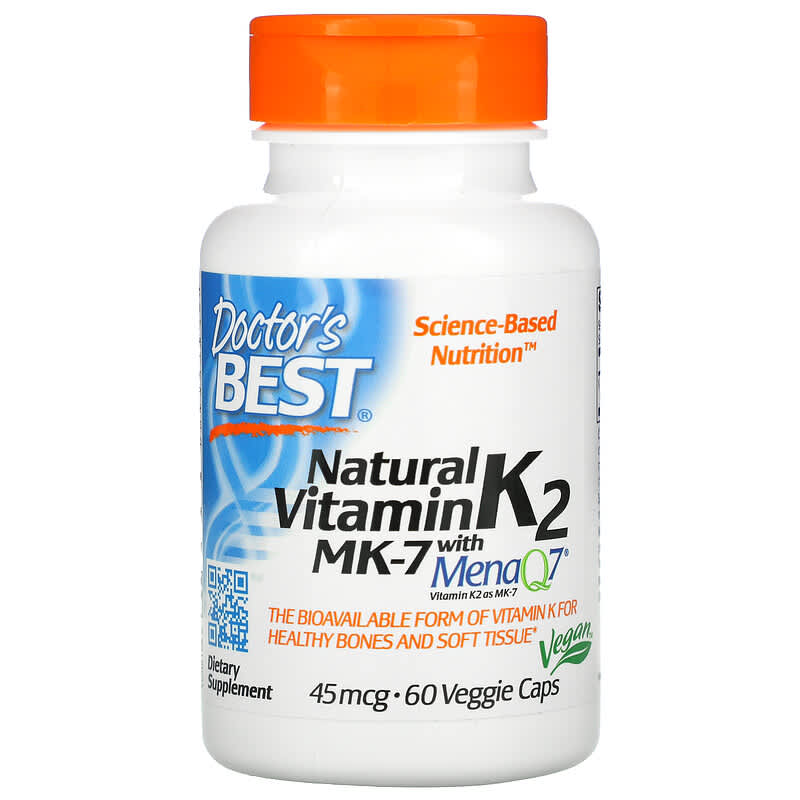Doctor's Best Natural Vitamin K2 MK-7 with MenaQ7 45 mcg 60 Veggie Caps 8 Thực phẩm chức năng Doctor's Best Natural Vitamin K2 MK-7 with MenaQ7 45 mcg 60 Veggie Caps 753950001985