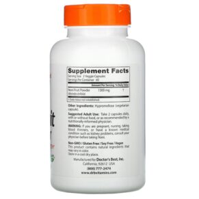 Thực phẩm bổ sung Doctor's Best Noni Fruit Powder 650 mg 120 Veggie Caps 753950000964