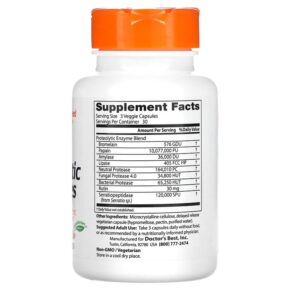 Thực phẩm bổ sung Doctor's Best Proteolytic Enzymes 90 Delayed Release Veggie Caps 753950001848