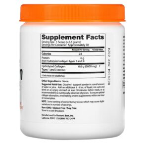 Thực phẩm bổ sung Doctor's Best Pure Collagen Types 1 and 3 Powder 7.1 oz (200 g) 753950002036