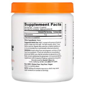 Thực phẩm bổ sung Doctor's Best Pure L-Glutamine Powder 10.6 oz (300 g) 753950004917