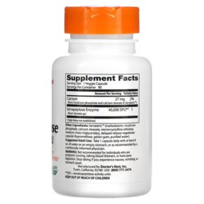 Thực phẩm bổ sung Doctor's Best Serrapeptase 40.000 SPU 90 Veggie Caps 753950001497
