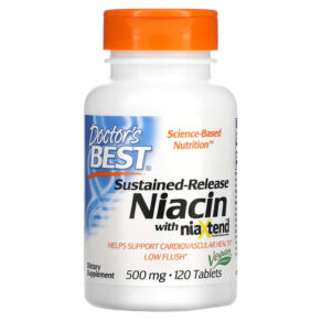 Thực phẩm chức năng Doctor's Best Sustained-Release Niacin with niaXtend 500 mg 120 Tablets 753950002425