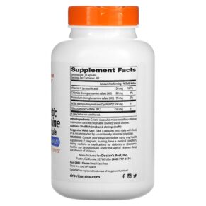 Thực phẩm bổ sung Doctor's Best Synergistic Glucosamine MSM Formula with OptiMSM 180 Capsules 753950000704