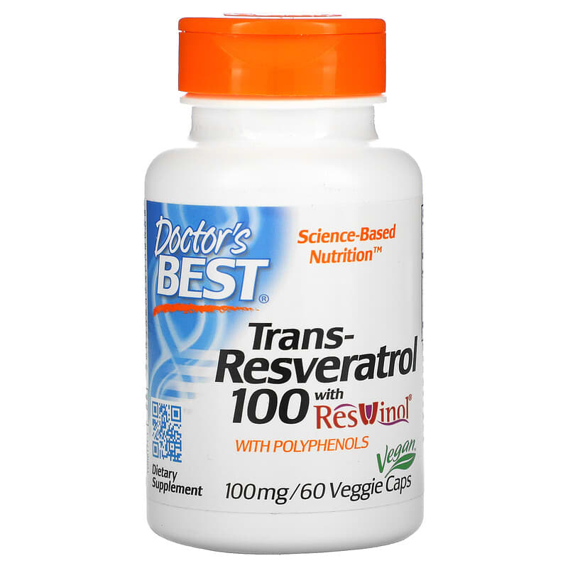 Doctor's Best Trans-Resveratrol 100 with ResVinol 100 mg 60 Veggie Caps 8 Thực phẩm chức năng Doctor's Best Trans-Resveratrol 100 with ResVinol 100 mg 60 Veggie Caps 753950001718