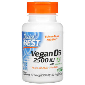 Thực phẩm chức năng Doctor's Best Vegan D3 with Vitashine D3 2.500 IU 60 Veggie Caps 753950003026