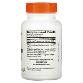 Thực phẩm bổ sung Doctor's Best Vitamin C with Q-C 500 mg 120 Veggie Caps 753950002562