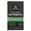 Thực phẩm chức năng Dr. Axe / Ancient Nutrition Ancient Nutrients Vitamin K2 60 Capsules 816401023407