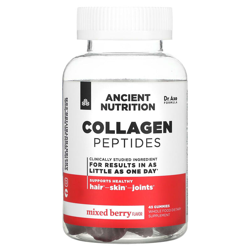 Dr. Axe / Ancient Nutrition Collagen Peptides Mixed Berry 45 Gummies 8 Thực phẩm chức năng Dr. Axe / Ancient Nutrition Collagen Peptides Mixed Berry 45 Gummies 816401026224