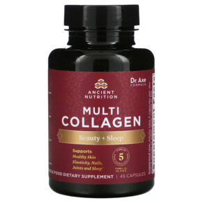 Thực phẩm chức năng Dr. Axe / Ancient Nutrition Multi Collagen Beauty + Sleep 45 Capsules 816401025173