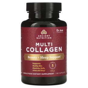 Thực phẩm chức năng Dr. Axe / Ancient Nutrition Multi Collagen Beauty + Sleep Support 90 Capsules 816401025180