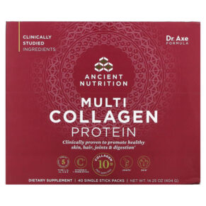 Dr. Axe / Ancient Nutrition Multi Collagen Protein 40 Single Stick Packets 0.36 oz (10.1 g) Each 3 Thực phẩm bổ sung Dr. Axe / Ancient Nutrition Multi Collagen Protein 40 Single Stick Packets 0.36 oz (10.1 g) Each 858109006320