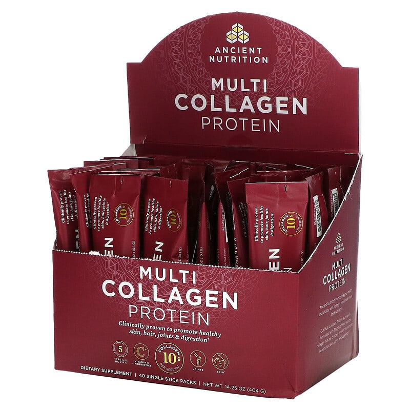 Dr. Axe / Ancient Nutrition Multi Collagen Protein 40 Single Stick Packets 0.36 oz (10.1 g) Each 8 Thực phẩm chức năng Dr. Axe / Ancient Nutrition Multi Collagen Protein 40 Single Stick Packets 0.36 oz (10.1 g) Each 858109006320