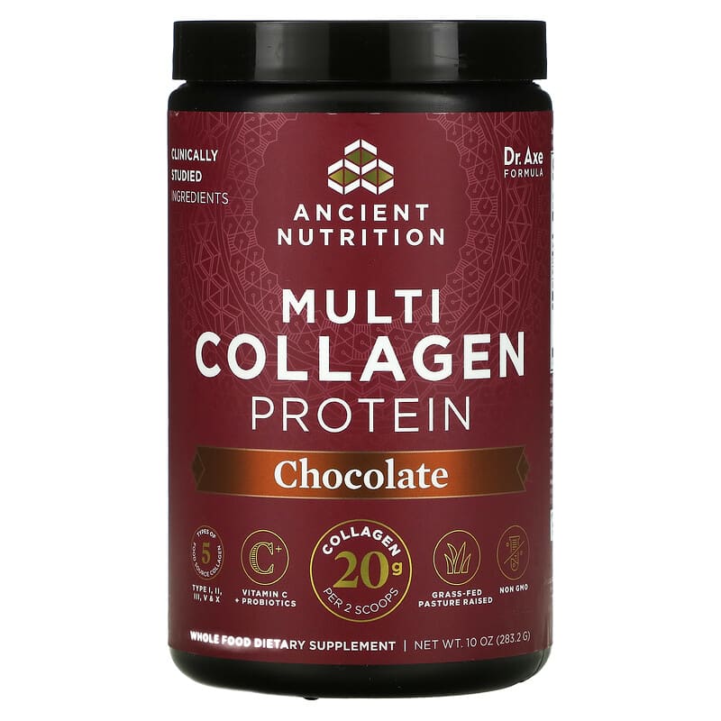 Dr. Axe / Ancient Nutrition Multi Collagen Protein Chocolate 10 oz (283.2 g) 8 Thực phẩm chức năng Dr. Axe / Ancient Nutrition Multi Collagen Protein Chocolate 10 oz (283.2 g) 816401022202