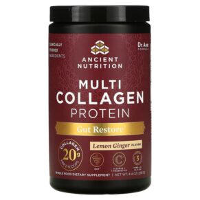 Thực phẩm chức năng Dr. Axe / Ancient Nutrition Multi Collagen Protein Gut Restore Lemon Ginger 8.4 oz (238 g) 816401022332