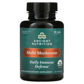 Thực phẩm chức năng Dr. Axe / Ancient Nutrition Multi Mushroom Daily Immune Defense 30 Tablets 816401025548