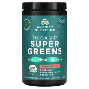 Thực phẩm chức năng Dr. Axe / Ancient Nutrition Organics Super Greens Watermelon 8.82 oz (250 g) 816401025746