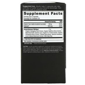 Thực phẩm bổ sung Dr. Axe / Ancient Nutrition Vitamin E 60 Capsules 816401023384
