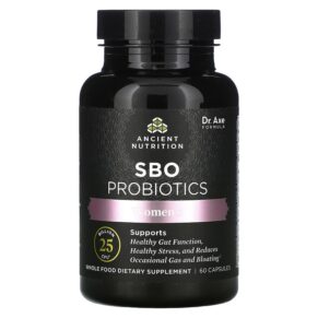 Thực phẩm chức năng Dr. Axe / Ancient Nutrition Women's SBO Probiotics 25 Billion CFU 60 Capsules 816401025418