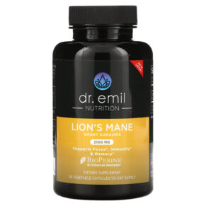Thực phẩm chức năng Dr. Emil Nutrition Lion's Mane Smart Shrooms 2.100 mg 90 Vegetable Capsules 850002956269