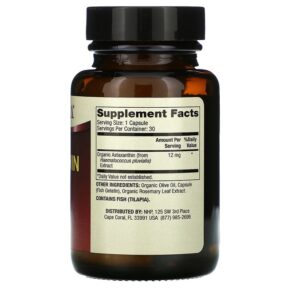Thực phẩm bổ sung Dr. Mercola Astaxanthin 12 mg 30 Capsules 810487031301