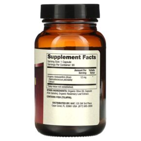 Thực phẩm bổ sung Dr. Mercola Astaxanthin 12 mg 90 Capsules 810487031295