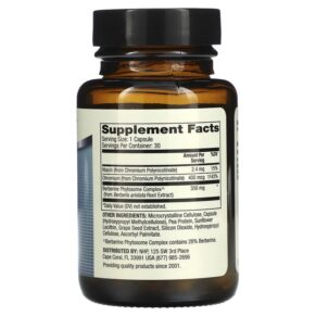 Thực phẩm bổ sung Dr. Mercola Biothin Berberine with Chromium 30 Capsules 810094210083