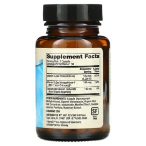 Thực phẩm bổ sung Dr. Mercola Calcium with Vitamins D3 & K2 30 Capsules 813006019941