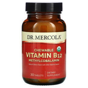 Thực phẩm chức năng Dr. Mercola Chewable Vitamin B12 Methylcobalamin Natural Cherry 30 Tablets 810487036634