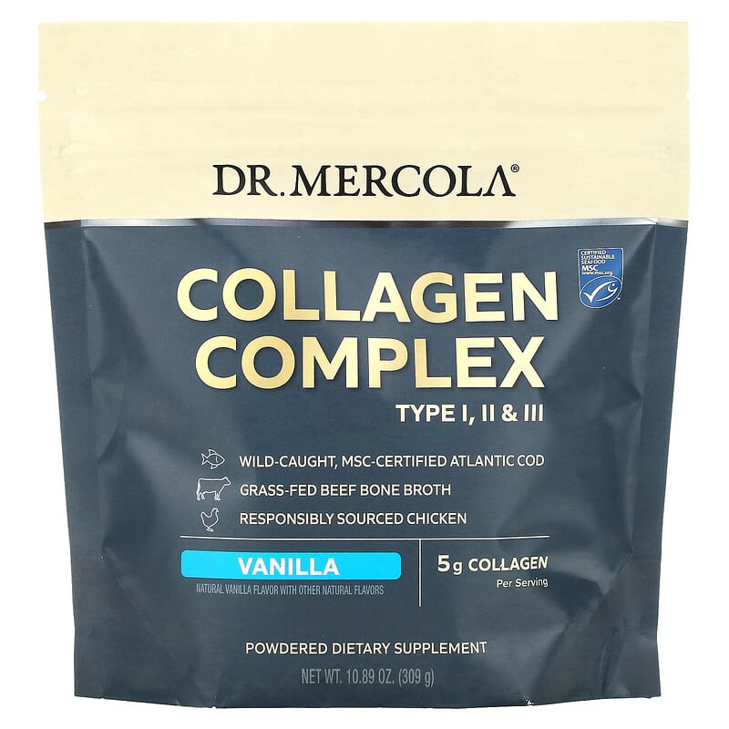 Dr. Mercola Collagen Complex Type l ll & lll Vanilla 5 g 10.89 oz (309 g) 8 Thực phẩm chức năng Dr. Mercola Collagen Complex Type l ll & lll Vanilla 5 g 10.89 oz (309 g) 810094210168